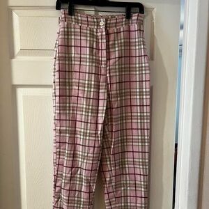 Pink plaid pants
